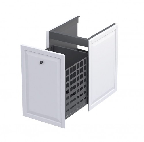 Oristo Szafka wisząca boczna niska MONTEBIANCO 40 cm z koszem, BIAŁY MAT OR47-SN1S-40-2