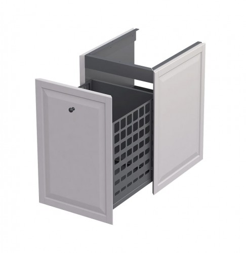 Oristo Szafka wisząca boczna niska MONTEBIANCO 40 cm z koszem, PIASKOWY MAT OR47-SN1S-40-10
