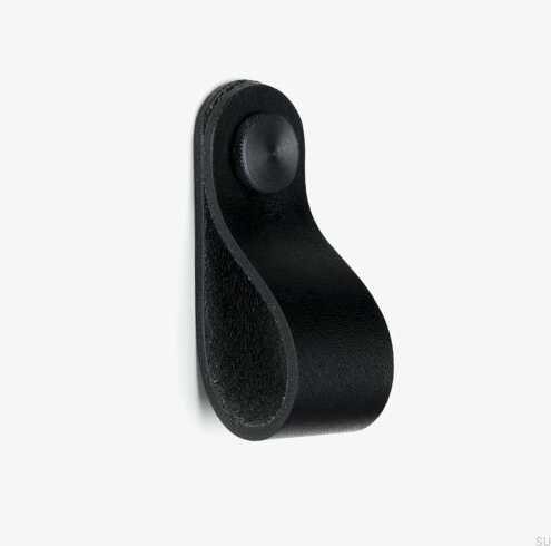 Gałka meblowa Pin Czarna skórzana z czarnym 11.1.3