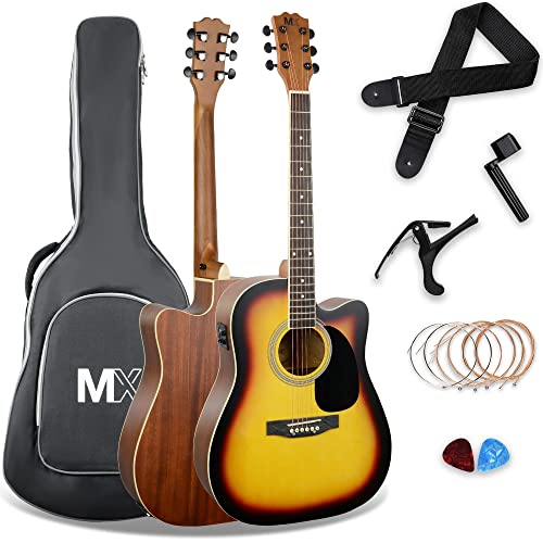 Pełnowymiarowa gitara elektroakustyczna Performance Series MX od 3rd Avenue z wycięciem sunburst, wierzch z drewna świerkowego