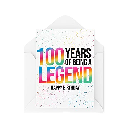Śmieszne kartki urodzinowe z kamieniem milowym | kartka '100 Years Of Being A Legend' | dla niej najlepszy prezent urodzinowy banter żart przyjaciel syn córka | CBH1041