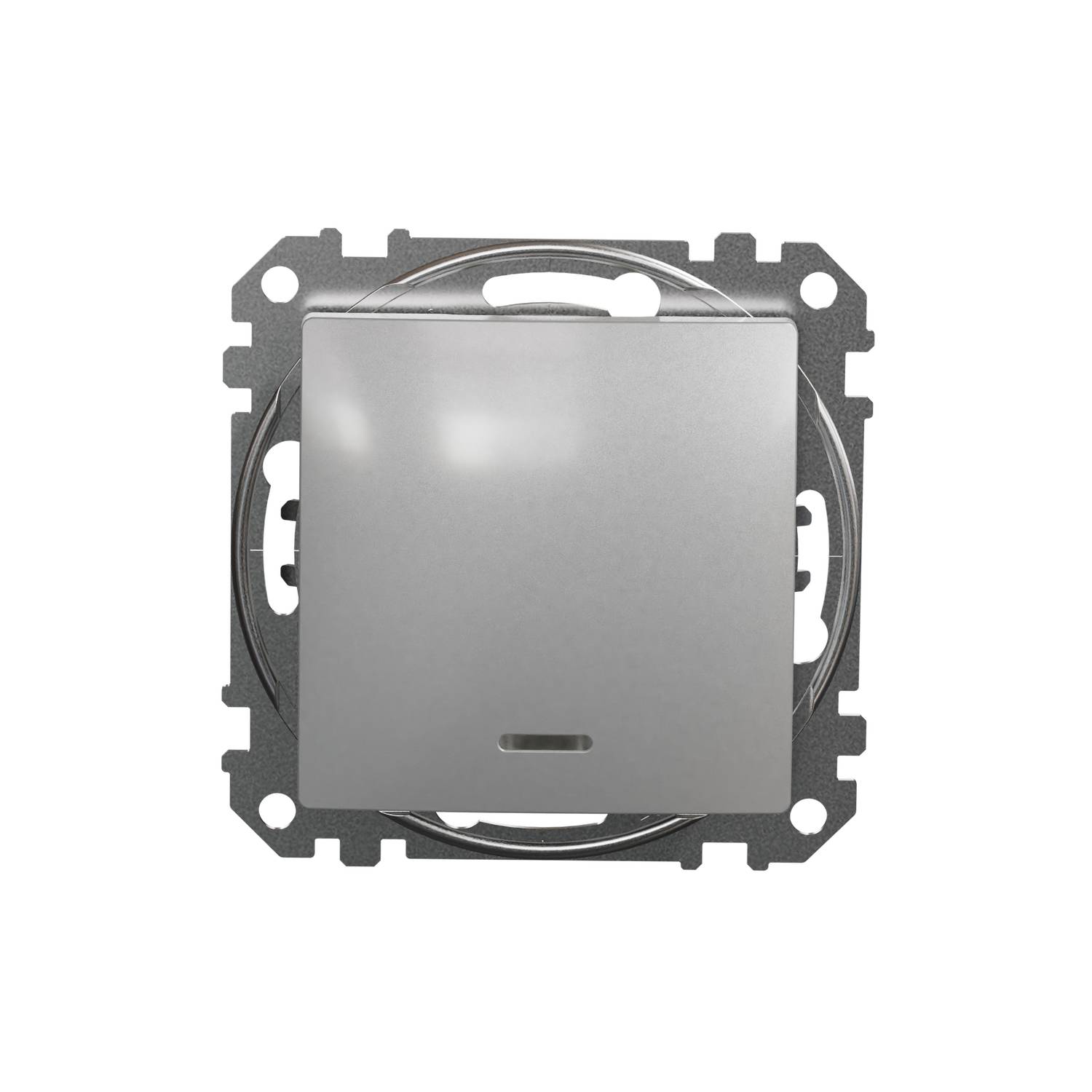 Łącznik jednobiegunowy Schneider Sedna Design SDD113101L z podświetleniem srebrne aluminium Design & Elements