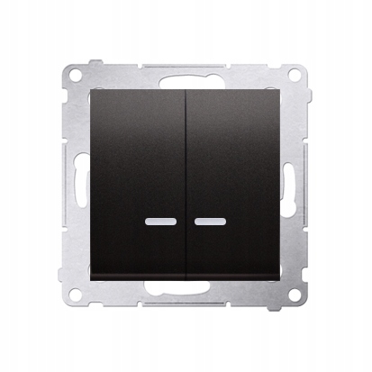 Łącznik świecznikowy Kontakt-Simon 54 DW5BL.01/49 z podświetleniem LED do wersji IP44 moduł 10AX, 250V~, szybkozłącza posiada wkładkę DU1W czarny