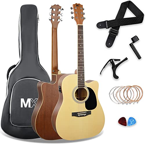 Pełnowymiarowa gitara elektroakustyczna Performance Series MX od 3rd Avenue z naturalnym wycięciem, wierzch z drewna świerkowego