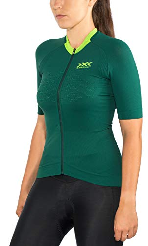 X-Bionic Damska koszulka z krótkim rękawem The Trick 4.0 Bike Zip Zielony sosnowy/zielony Amazonas L