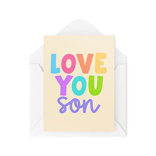 Śmieszne nowości kartki z życzeniami | Love You Son | Urodziny od taty od mamy Thinking Of You przekomarzanie się zabawny żart | CBH1299