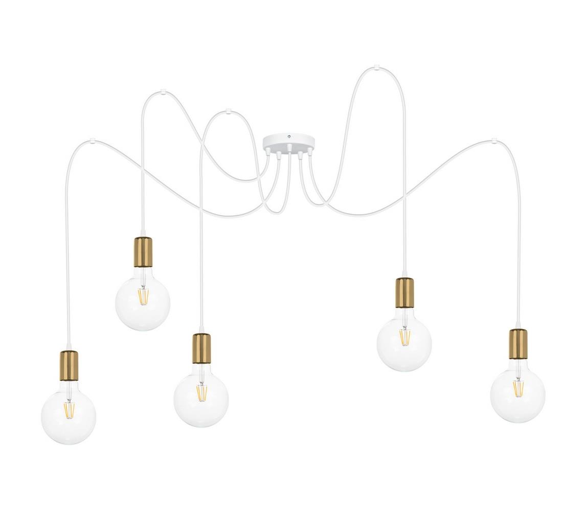 Żyrandol na lince MIROS 5xE27/60W/230V biały/złoty