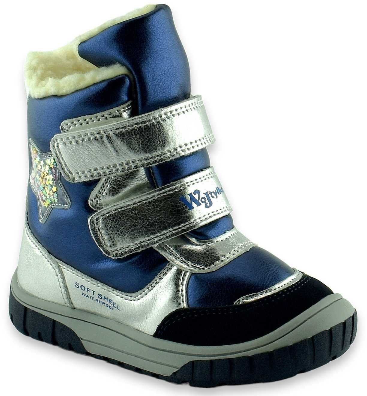 Śniegowce dla dziewczynki Wojtyłko 23030 Softshell Granat