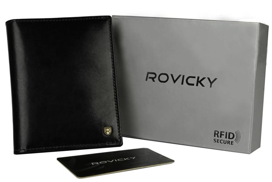 Skórzany męski portfel Rovicky N02-RVT RFID