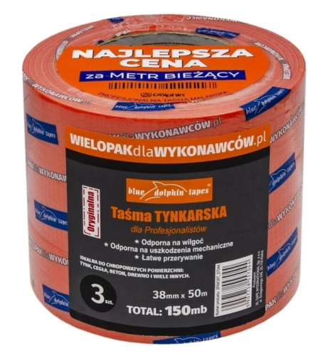 Taśma tynkarska Blue Dolphin 50m x 38mm 3 sztuki