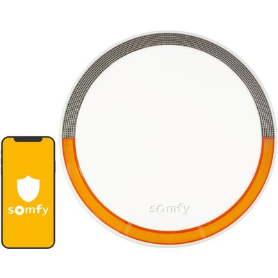 Somfy 2401491 Outdoor Siren 112dB zewnętrzna/wewnętrzna Sirene ds. bezpieczeństwa system plug i Play,,,,, 2401491 A, biały 2401491A