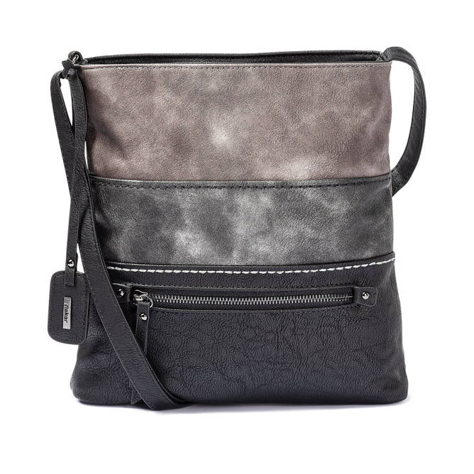 RIEKER H1301-45 black combination, torebka, listonoszka damska - Rieker