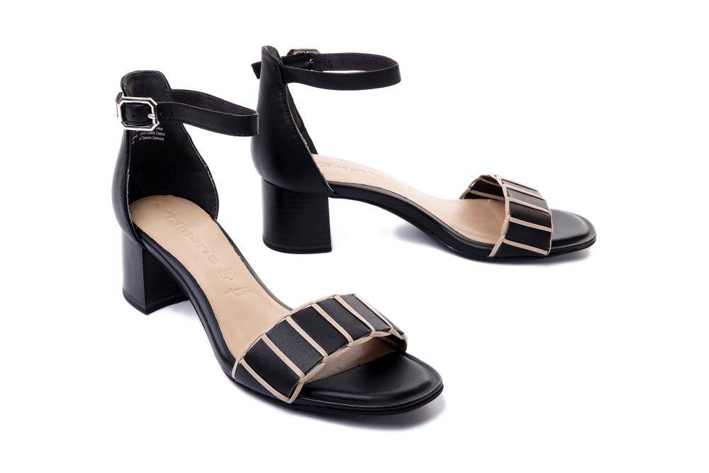 TAMARIS 28259-28 021 black/nude, sandały damskie - Tamaris