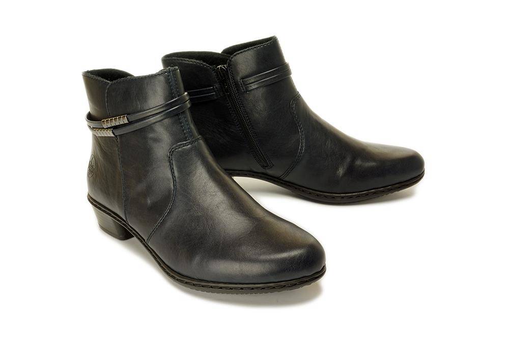 RIEKER Y0781-14 blue, botki damskie - Rieker