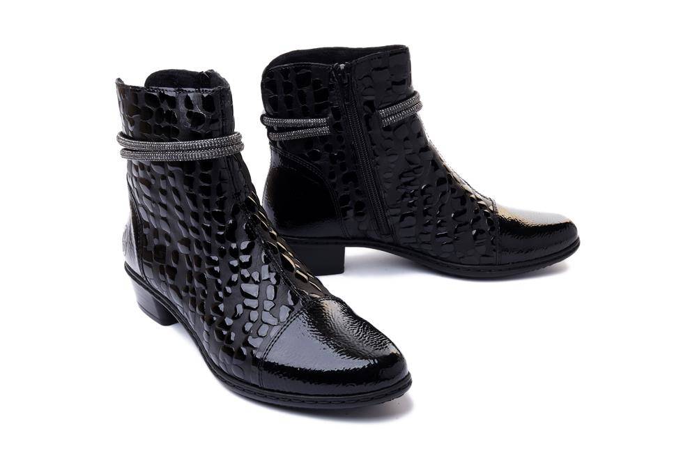 RIEKER Y0767-00 black, botki damskie - Rieker