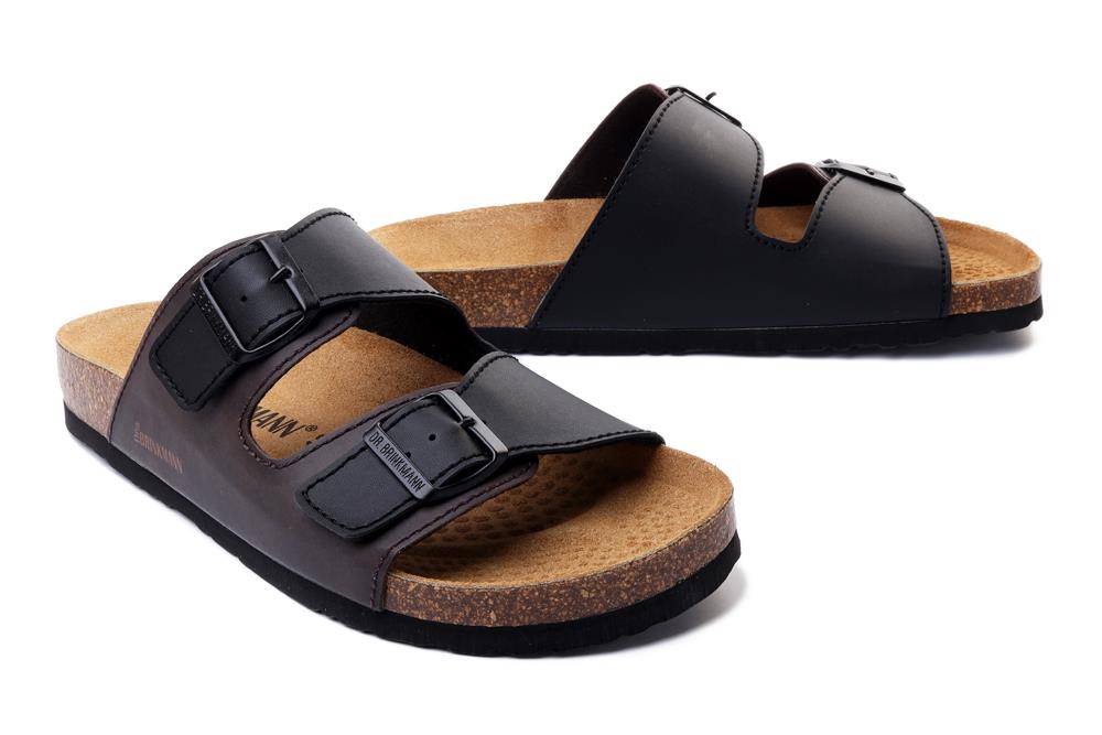 DR. BRINKMANN 601835-1 schwarz/mustang, klapki profilaktyczne męskie - Dr. Brinkmann