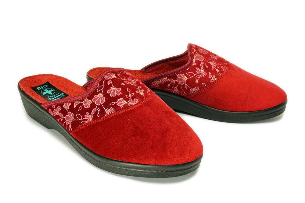 ADANEX BIL7 BIO 24454 BO/CZ bordo/czarny, kapcie damskie - Adanex