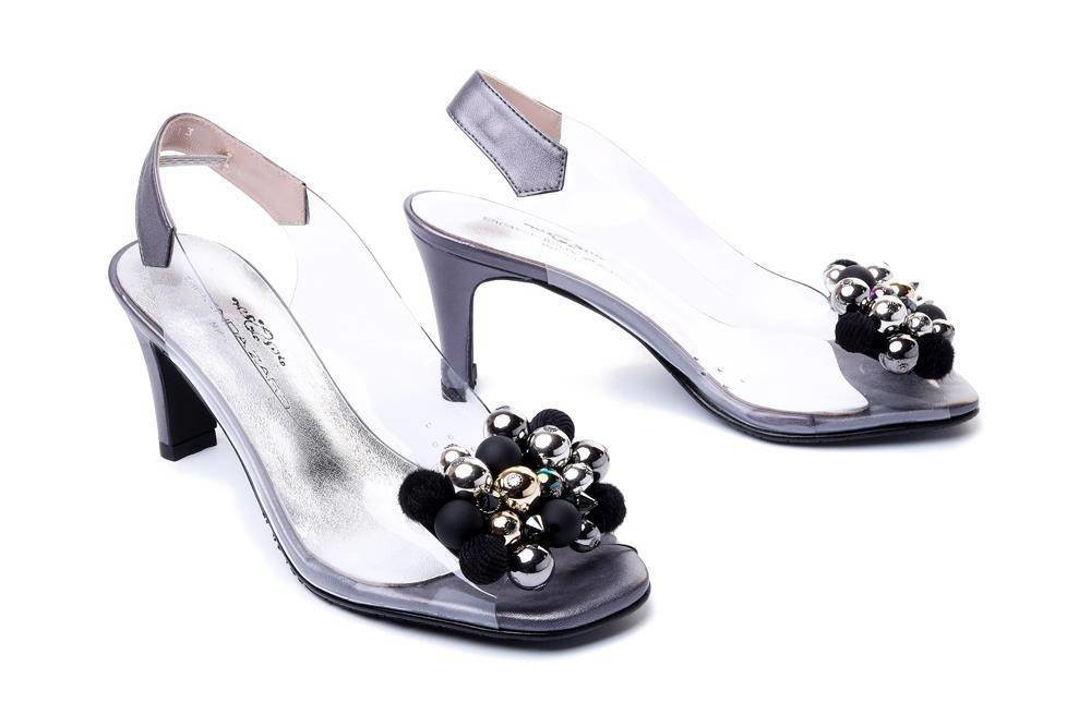 BRENDA ZARO T3830 grey, sandały damskie - Brenda Zaro