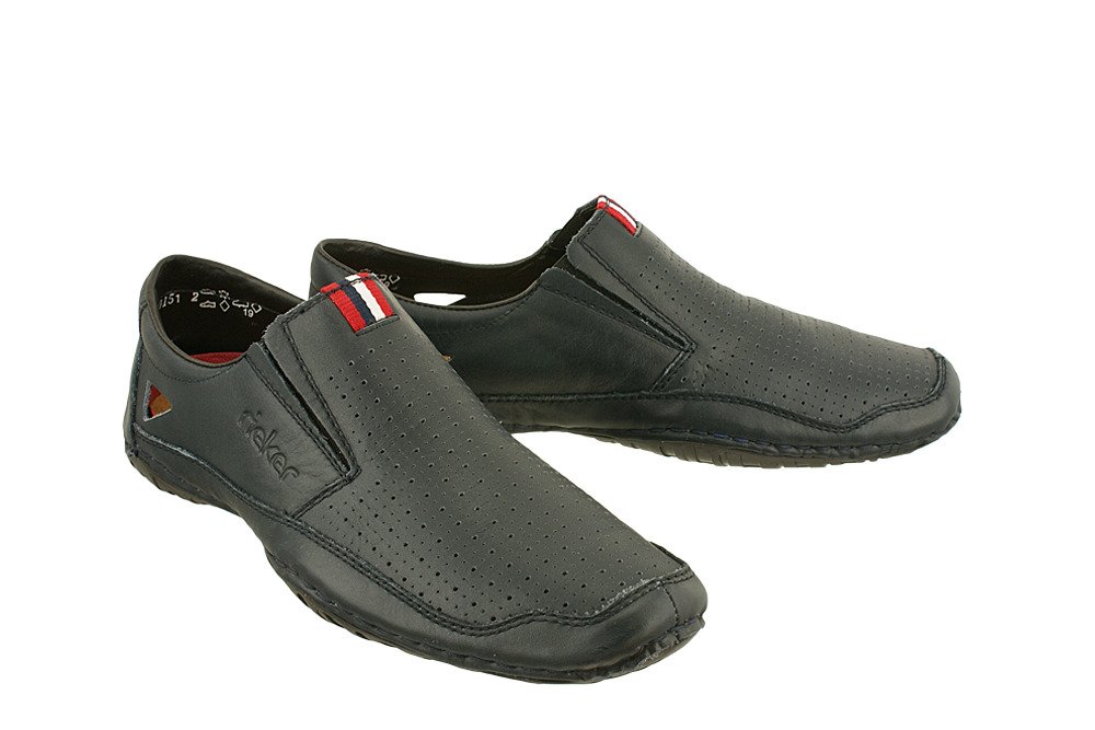 RIEKER 06367-14 blue, półbuty męskie - Rieker