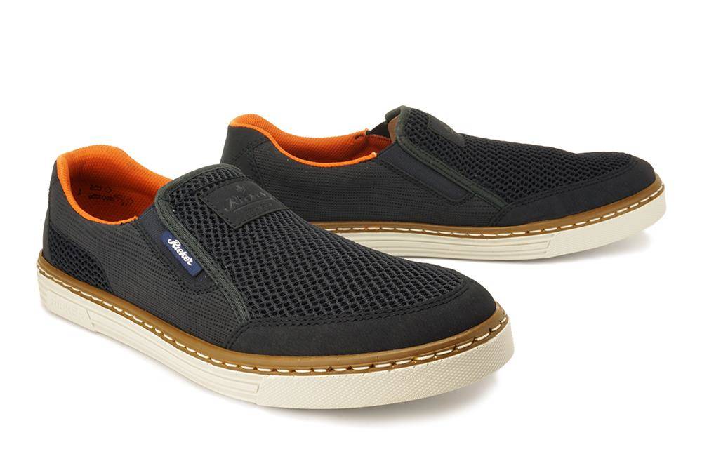 RIEKER B4979-14 blue, półbuty męskie - Rieker