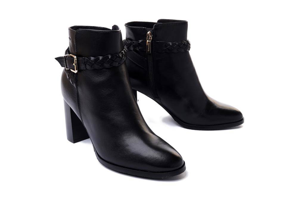 TAMARIS 25009-27 003 black leather, botki damskie - Tamaris