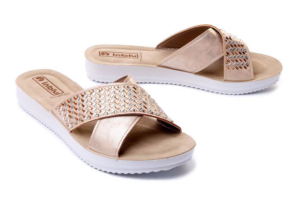 INBLU BM-61 026 piaskowy, klapki damskie - Inblu