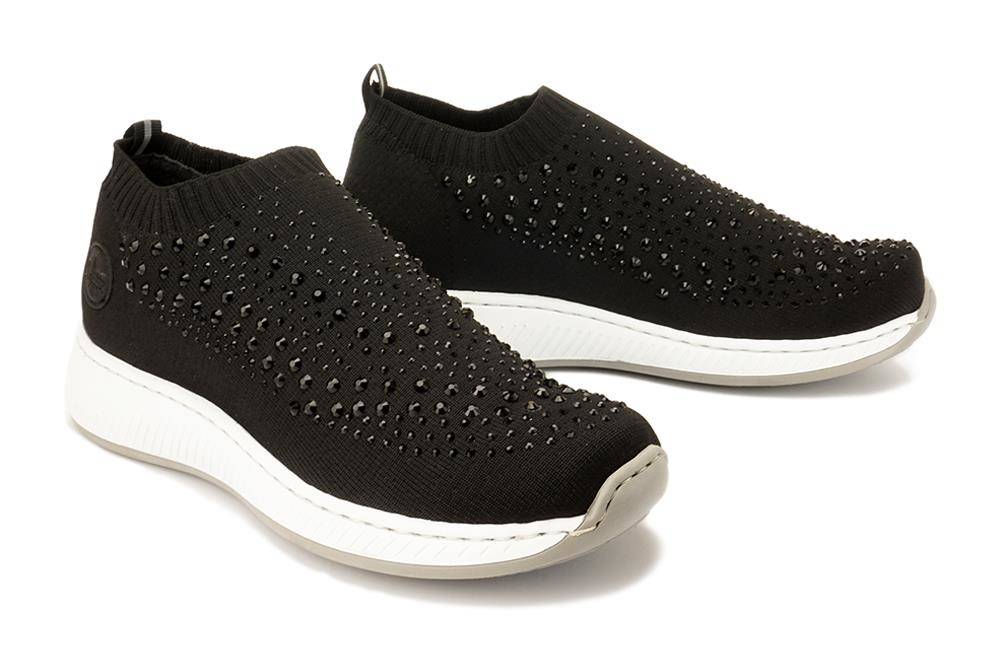 RIEKER N5532-00 black, półbuty damskie - Rieker