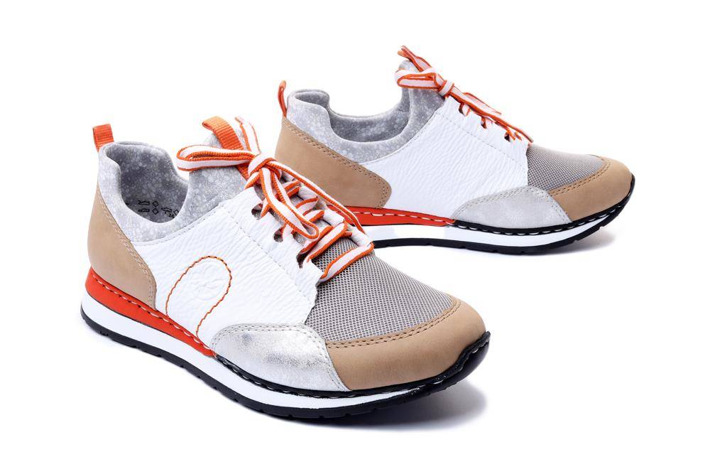 RIEKER N3083-63 sneaker white combination, półbuty damskie - Rieker