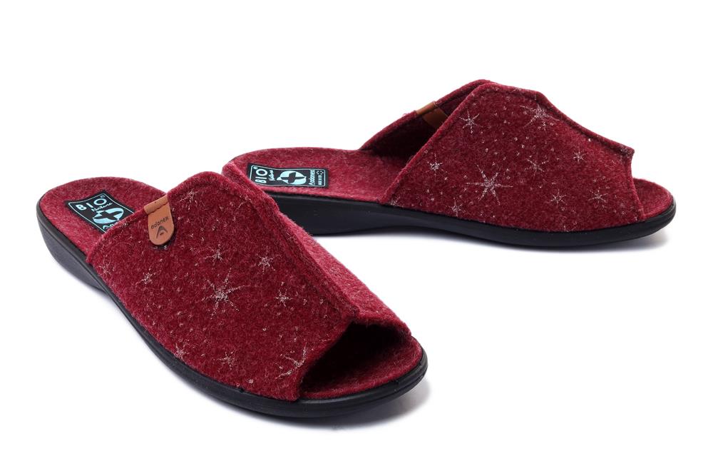 ADANEX DIK41 DIANA 26833 BO/CZ bordowy/czarny, kapcie/klapki damskie - Adanex