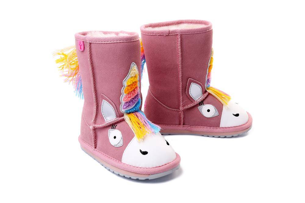 EMU AUSTRALIA K12408 MAGICAL UNICORN pale pink, kozaki dziecięce, rozmiary 24-31 - Emu Australia