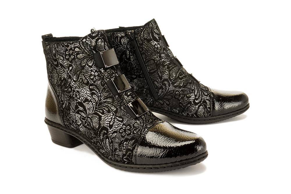 RIEKER Y07C9-00 black, botki damskie - Rieker