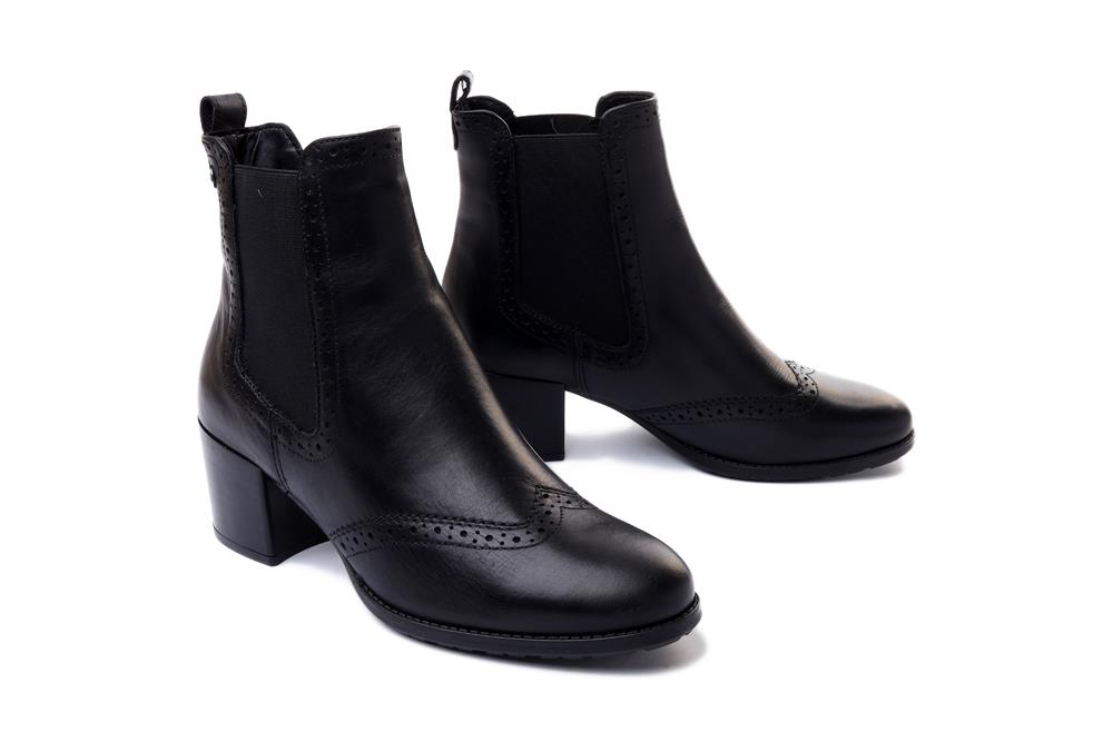 TAMARIS 25005-27 003 black leather, botki/sztyblety damskie - Tamaris