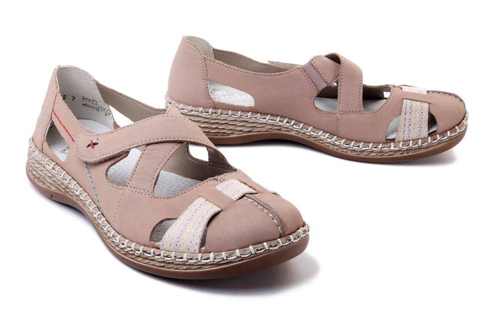 RIEKER 46451-60 beige, półbuty damskie - Rieker