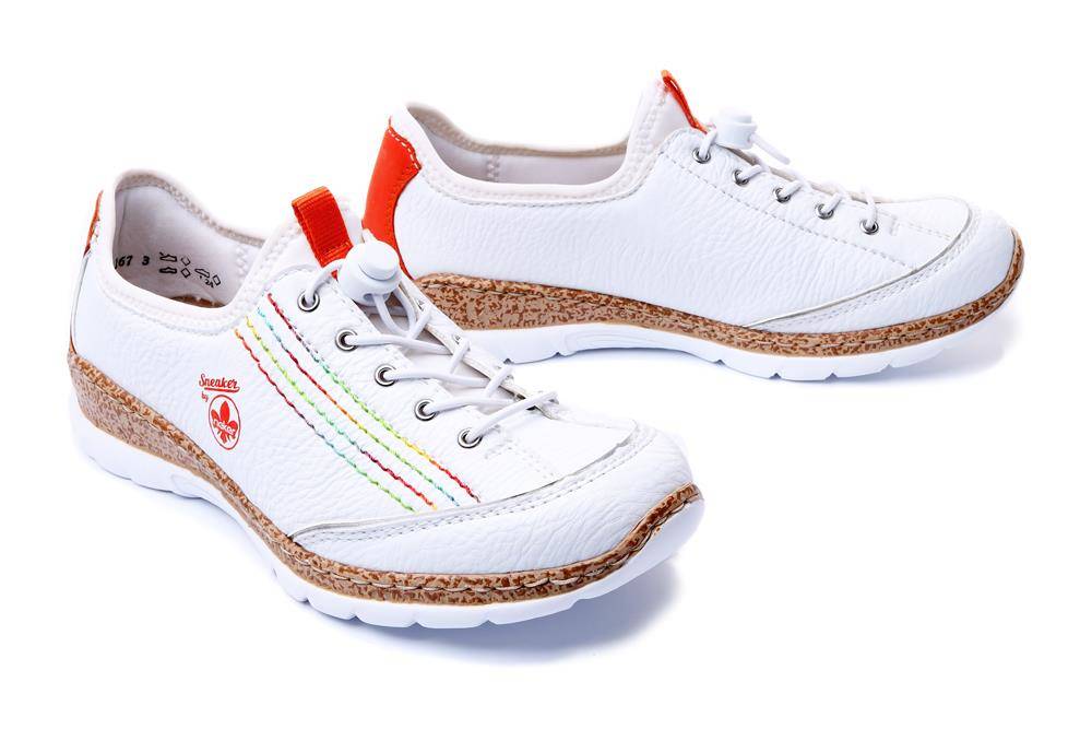 RIEKER N42T0-81 sneaker white, półbuty damskie - Rieker