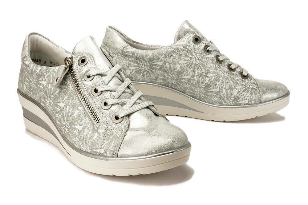 RIEKER REMONTE R7211-90 silver/platinum, półbuty damskie - Rieker Remonte