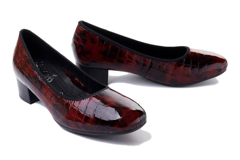 RIEKER 49260-35 red, czółenka damskie - Rieker