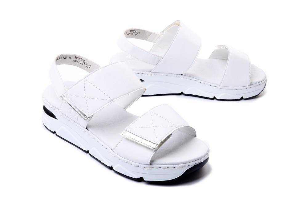 RIEKER V2075-80 white, sandały damskie - Rieker