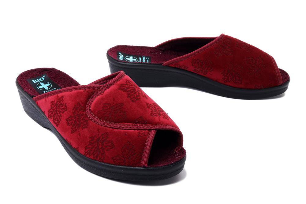 ADANEX BIO 25596 308/1 bordowy, kapcie damskie - Adanex