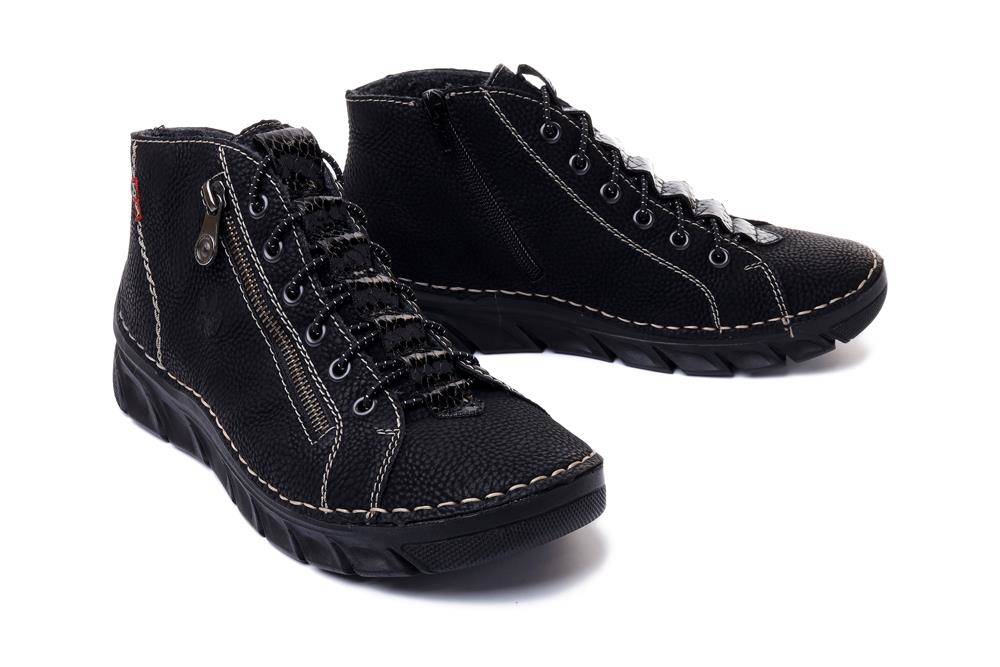 RIEKER 55048-00 black, trzewiki damskie - Rieker