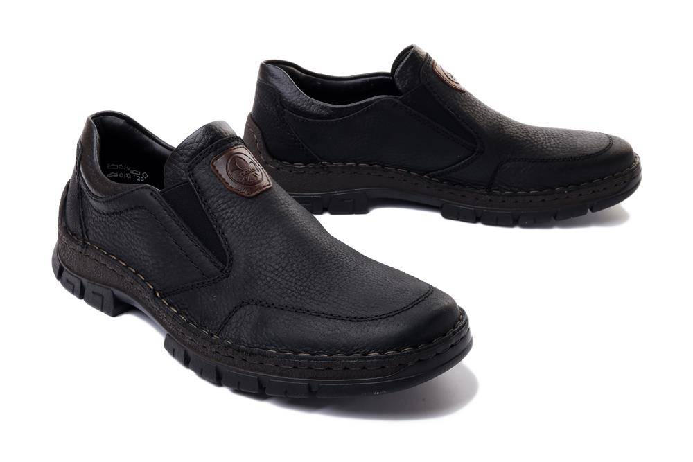 RIEKER 12273-00 black, półbuty męskie - Rieker