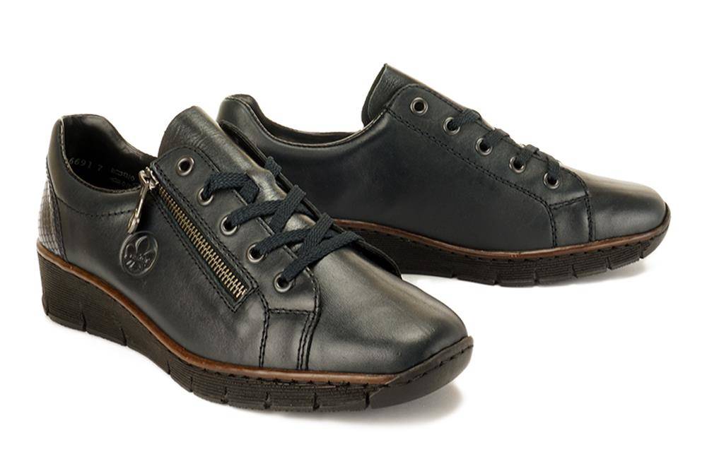 RIEKER 53702-14 blue, półbuty damskie - Rieker
