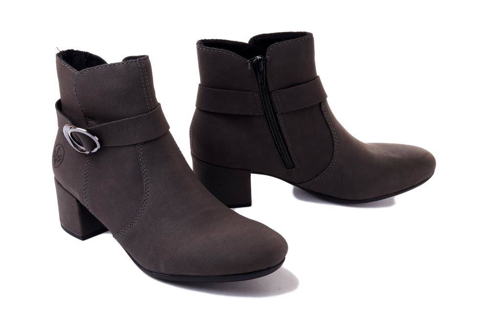 RIEKER 70289-45 grey, botki damskie - Rieker