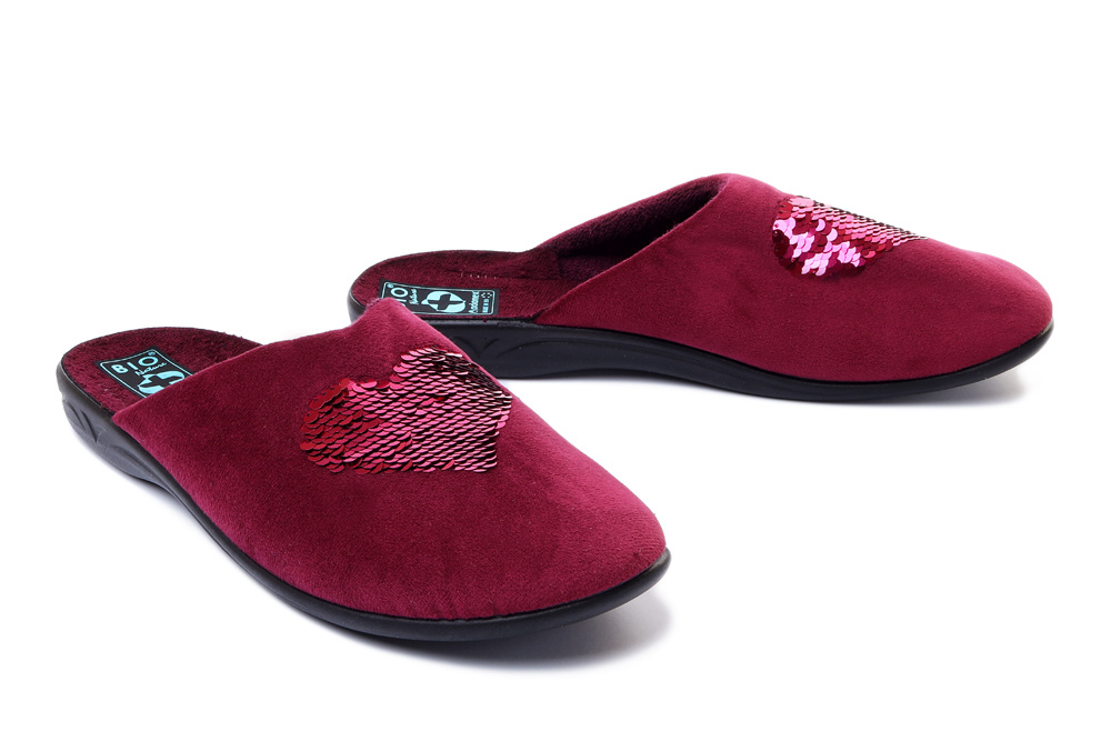 ADANEX SAL10 SARA 25672 BU/CZ burgund/czarny, kapcie/klapki damskie - Adanex