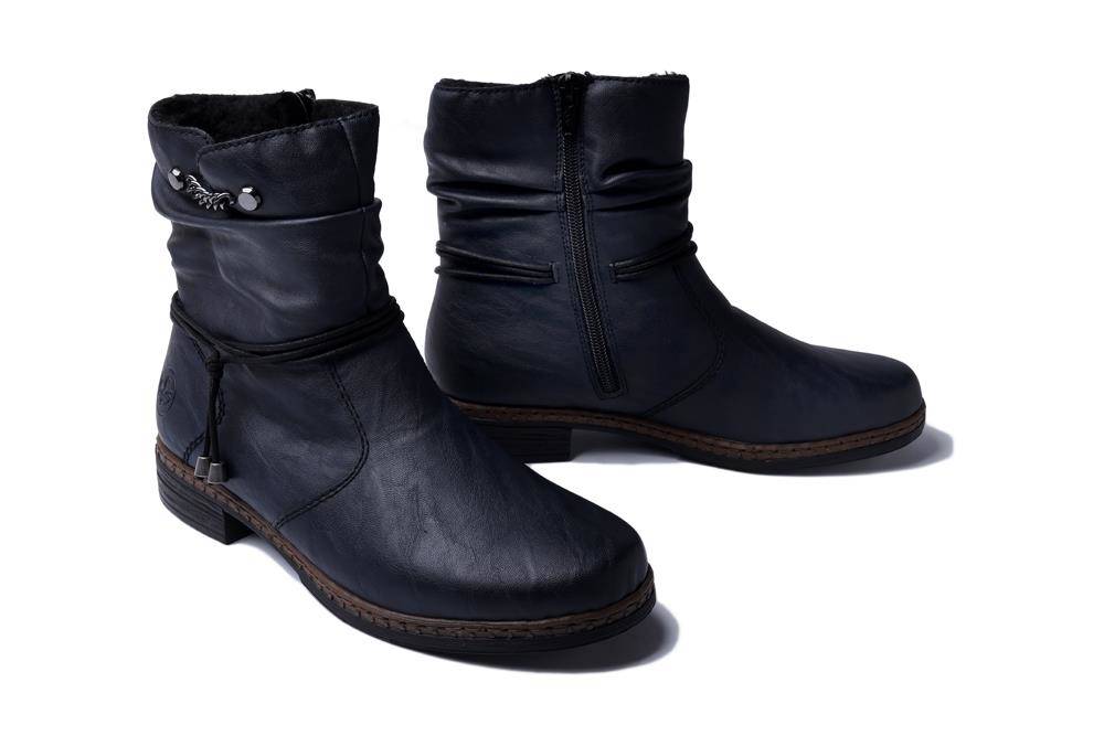 RIEKER 75160-14 blue, botki damskie - Rieker