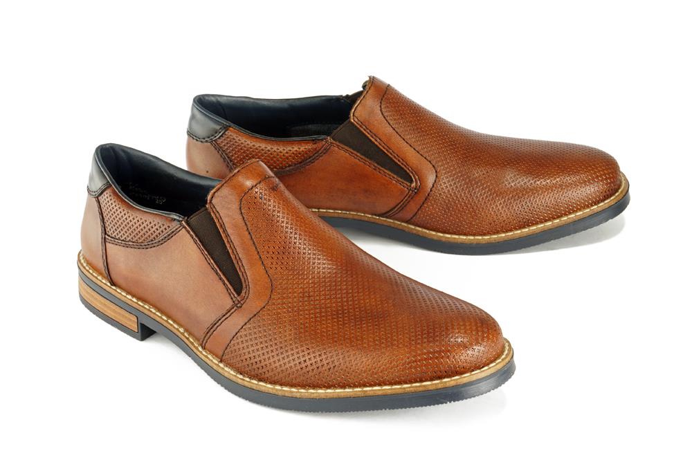 RIEKER 13571-24 brown, półbuty/mokasyny męskie - Rieker
