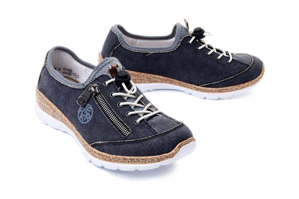 RIEKER SNEAKER N4263-16 blue, półbuty damskie - Rieker