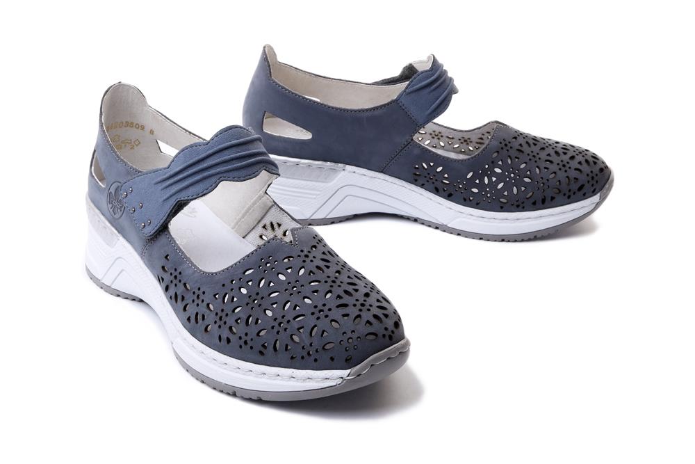 RIEKER SNEAKER N4367-14 blue, półbuty damskie - Rieker