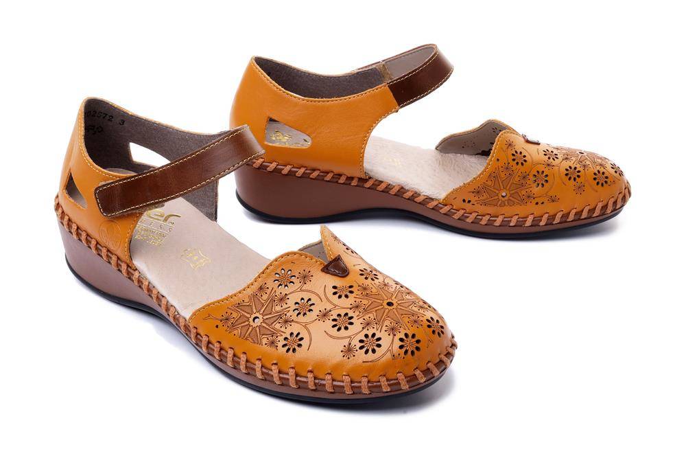 RIEKER N1665-68 yellow, czółenka damskie - Rieker