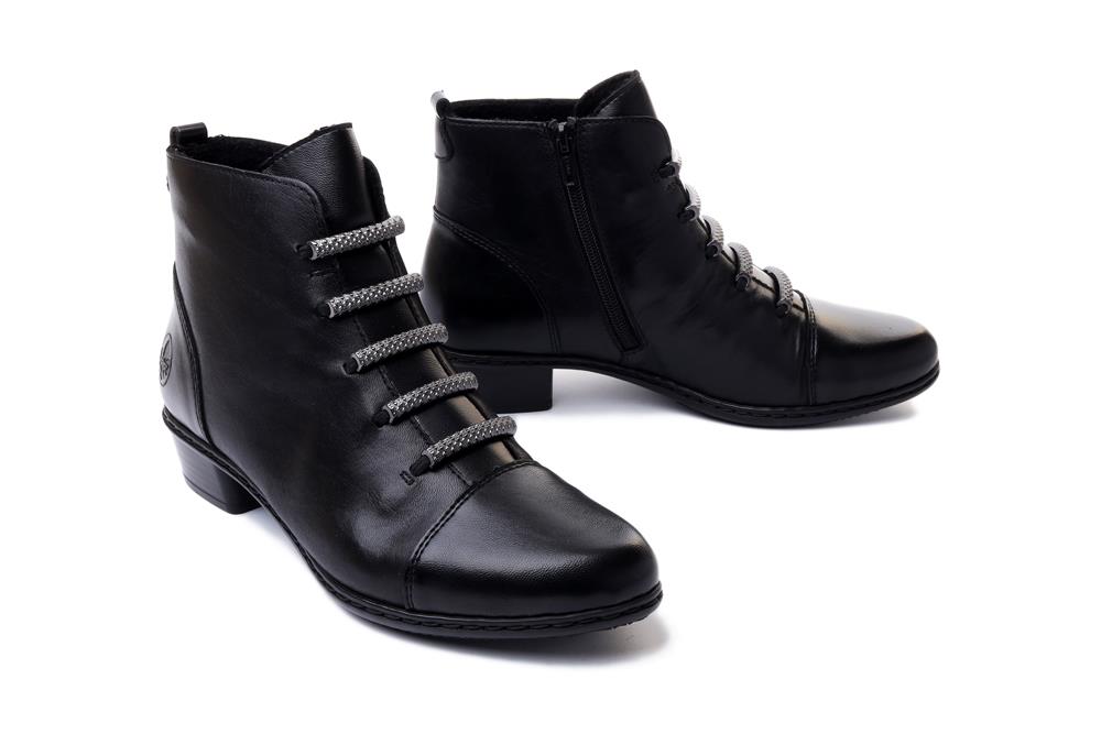 RIEKER Y0769-00 black, botki damskie - Rieker