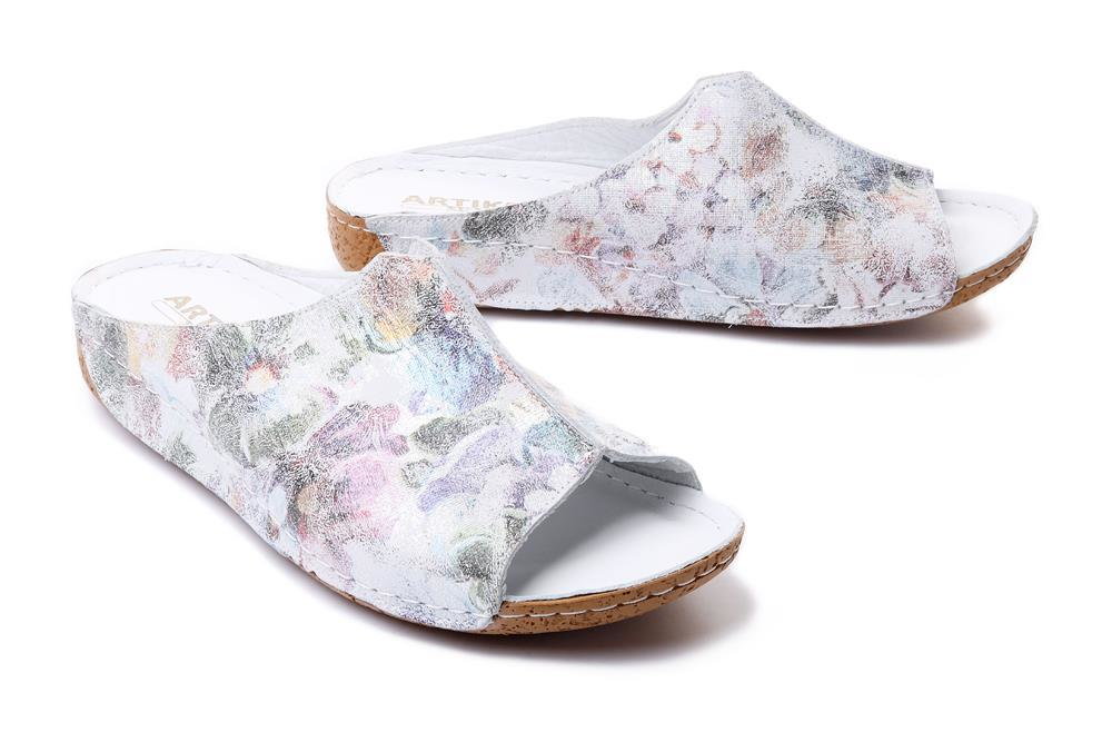 ARTIKER RELAKS 50C0707 flower white, klapki damskie - Artiker Relaks